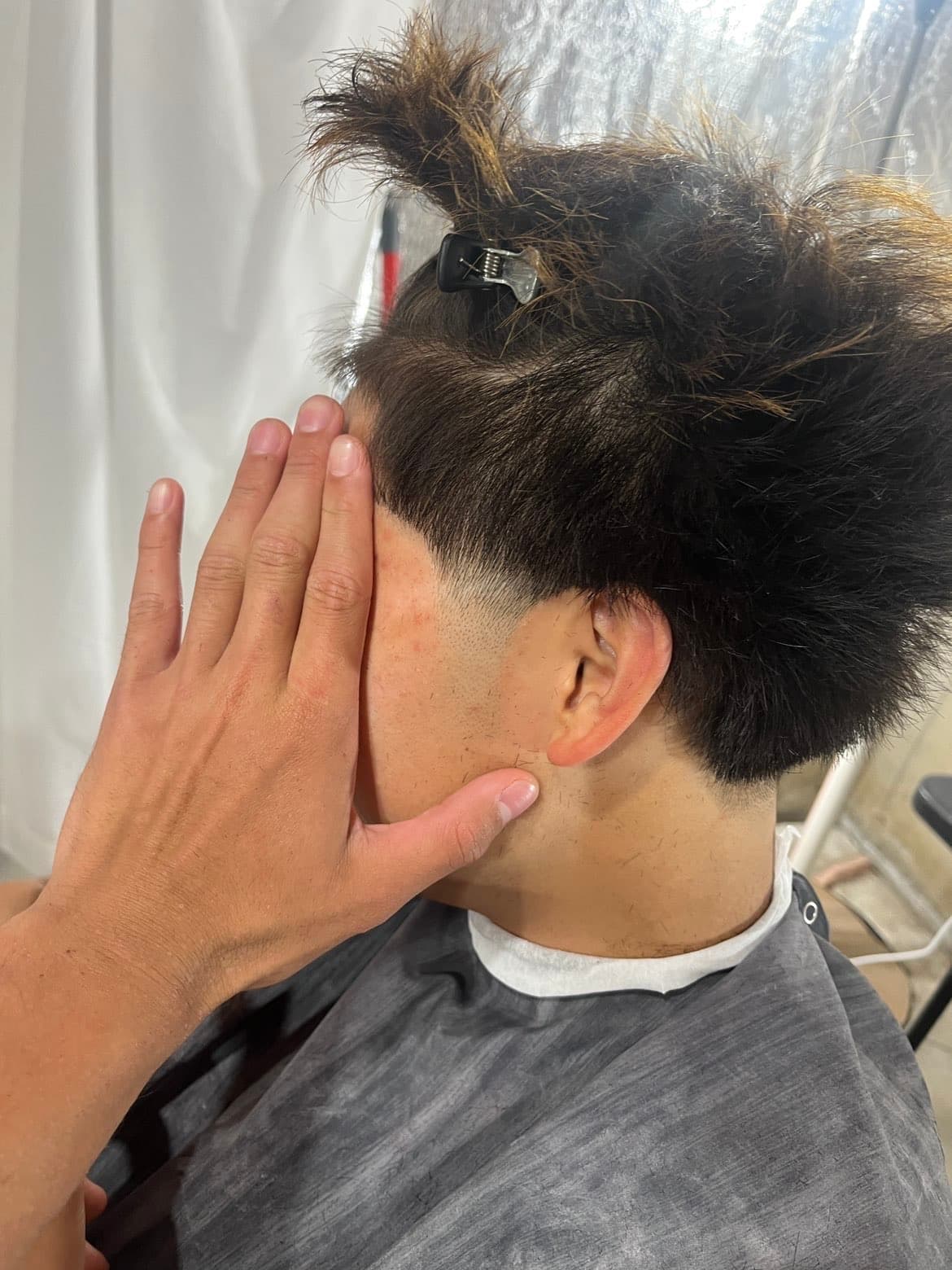 Clipper work in progress on a fresh cut